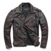 Chinese Size Vintage Motorcycle Jacket Men Genuine Leather Jackets 100% Cowhide Leather Coat Winter Biker Jacket Moto Clothing