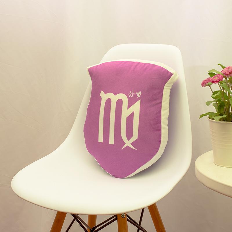 Core-containing Cartoon Pillow, Shield-shaped Crystal, Ultra-soft Fabric, Personalized Pillow, Office Bedside Waist Pillow, Printed Pillow