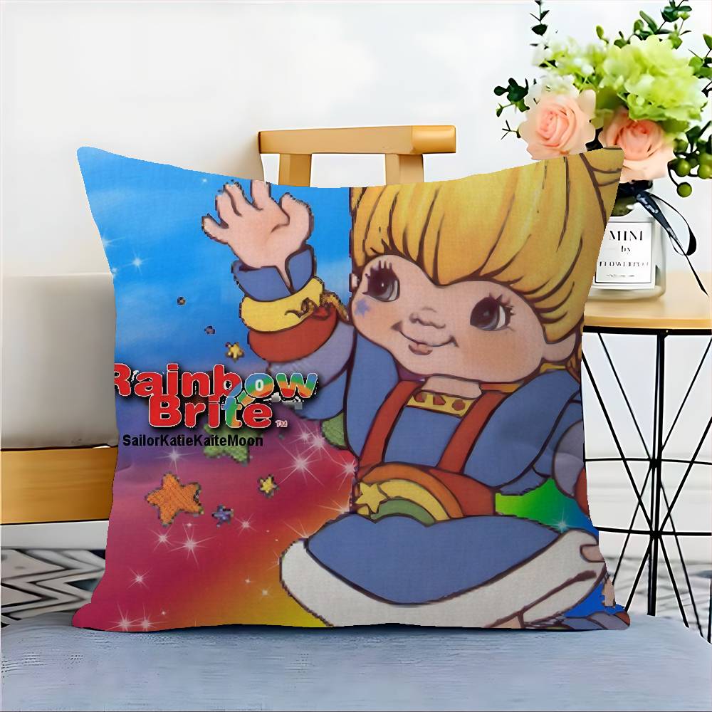 R-Rainbow B-Brite Cartoon Pillowcase Toon Gift Cushion Cover Bedroom Home Sofa Chair Seat Decor Pillow Case