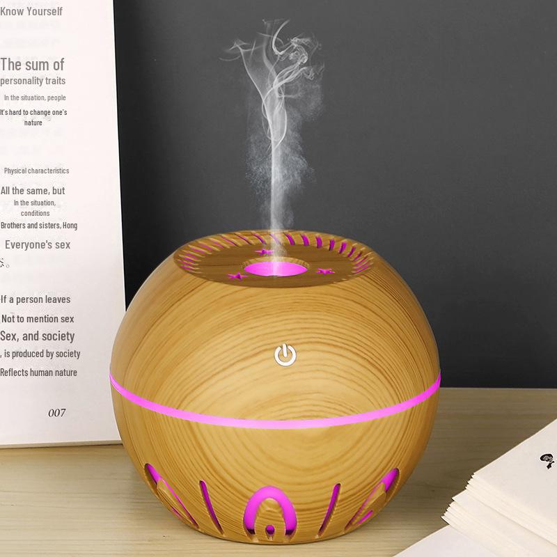 Креативный USB-увлажнитель воздуха с функцией ароматерапии и эффектом дыма и древесной фактуры с возможностью нанесения индивидуального логотипа