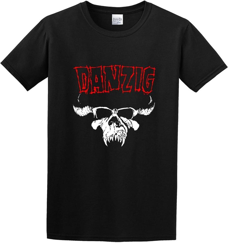 Danzig Heavy Metal Band Red Logo Men's Cotton Shirt Black