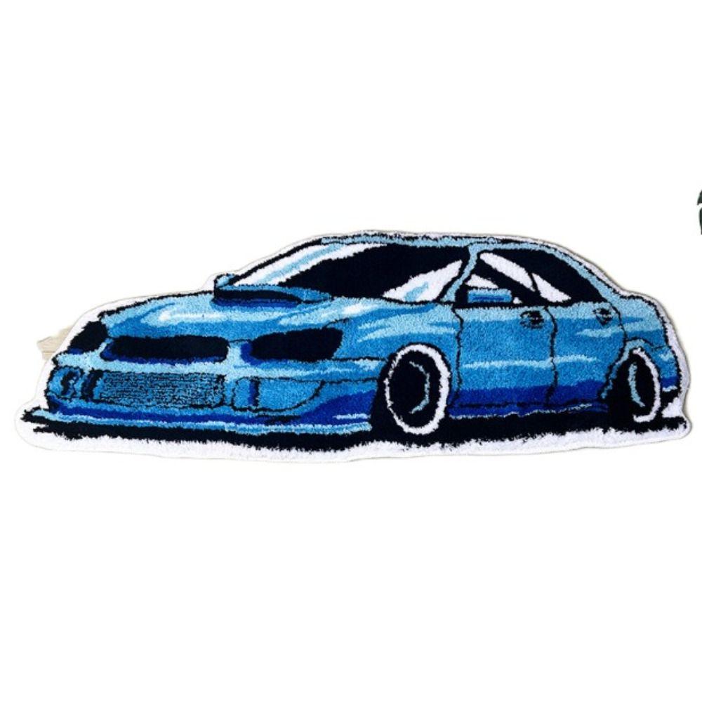 Embroidered Car Shape Rug Sports Racing Car Floor Mat Entrance Carpet Tufted Carpet Bathroom