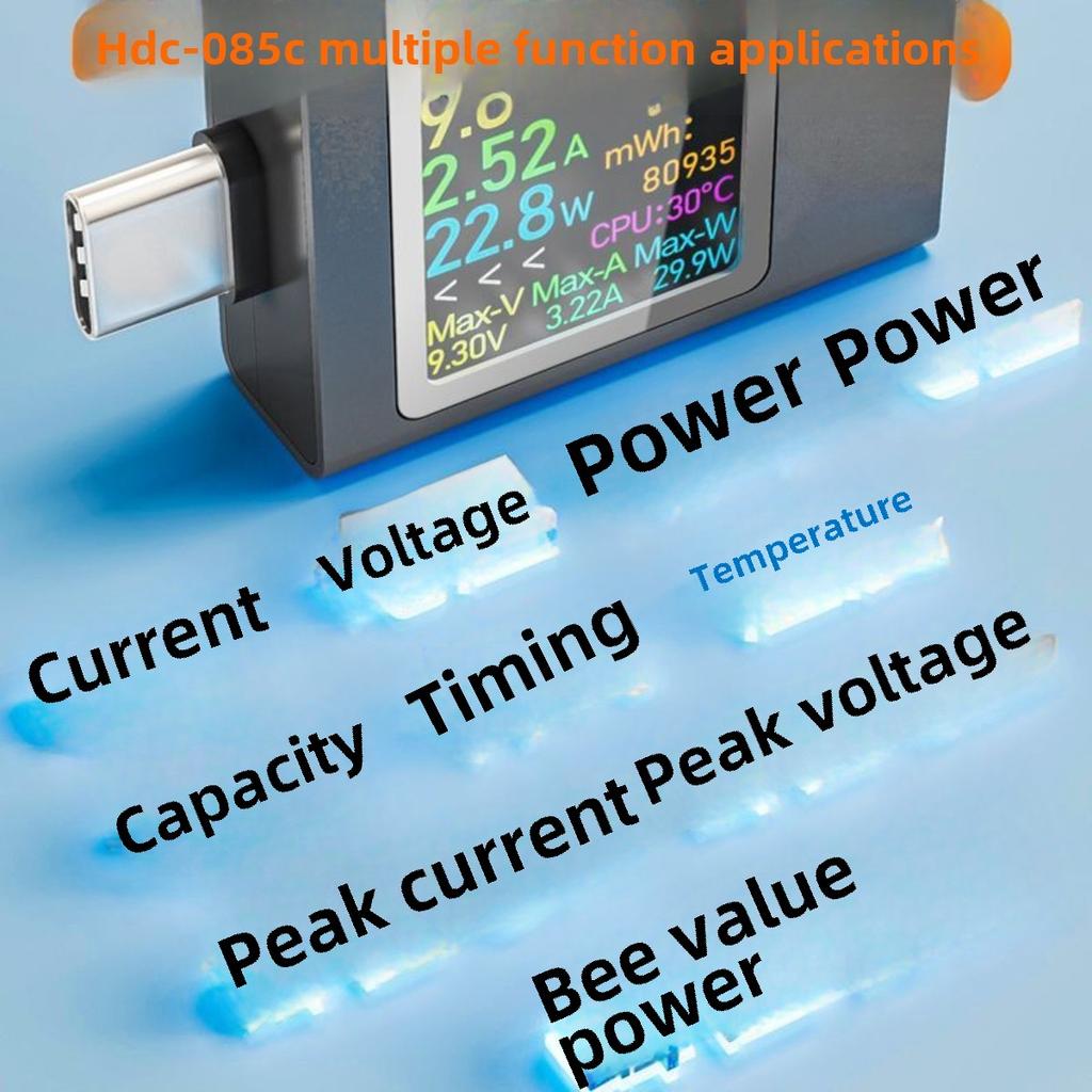 Тестер быстрой зарядки Type-C PD, многофункциональный кабельный цифровой измеритель напряжения и тока с ЖК-дисплеем для зарядки через USB