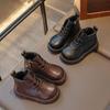 2026 осень и зима новые бархатные ботинки Мартин детские короткие ботинки детские нескользящие кожаные ботинки мальчики британские хлопковые туфли