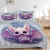 3pcs Cute Purple Bat Quilt Cover Set - Soft and Cozy Bedroom, Guest Room and Dorm Decorative Bedding 3-Piece Set 1 Quilt Cover + 2 Pillow Shams.H