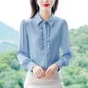 Юань 2226 женская рубашка с длинным рукавом из шелка Mulberry во французском стиле - Новая мода 2025 года