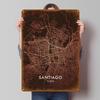 Santiago Chile City Map Metal Signs Map Poster Decorations for Home Decor Items Custom Tinplate Sign for Wall Art Decoration