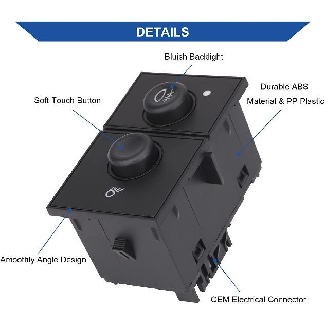 Obaee Headlight Dimmer Headlamp Control Switch & Fog Lamp Switch Compatible With Chevy Chevrolet Silverado Suburban Tahoe Avalanche GMC Sierra Yukon