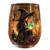 Decorative Witch Glass Cup with a Clear Stemless Form for Herbal Tea, Fruit Tea, Candy, and Seasonal Table Service