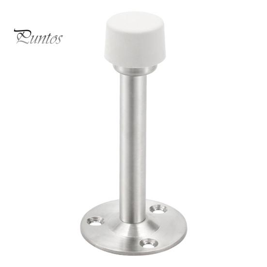 Stainless Steel Door Stopper Wall Protector Adhesive No Drilling Anti-collision Wall Mount Glass Wooden Door Spring Loaded Rubber Bumper Doorstop