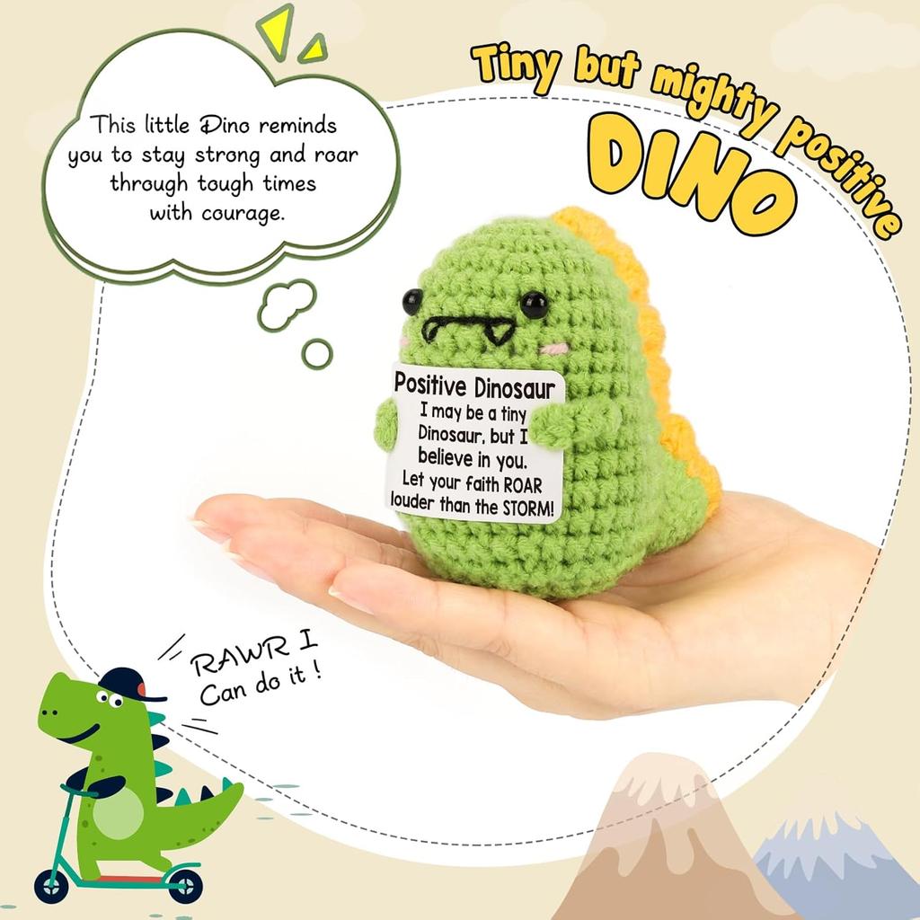 Mini Positive Potato Funny Avocado Duck Cute Knitted Crochet Doll with Card for Women Men Mom Dad Friend Birthday Cheer Up Gifts