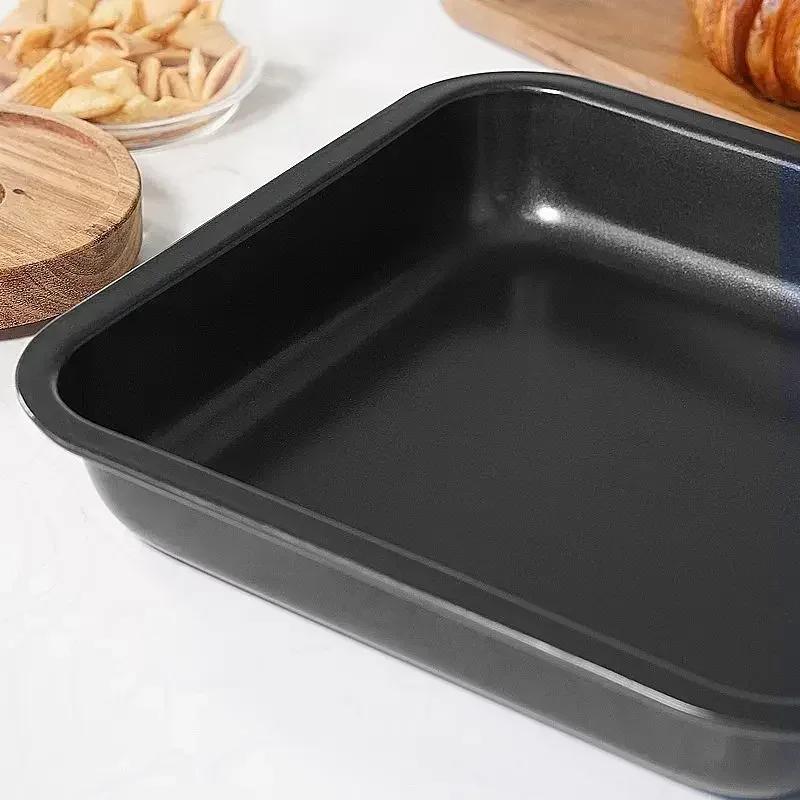 9 Inch Square Baking Tray Non-Stick Carbon Steel Toast Plate Cake Bread Baguette Oven Bakeware Pie Pizza Cake Mold Baking Pan