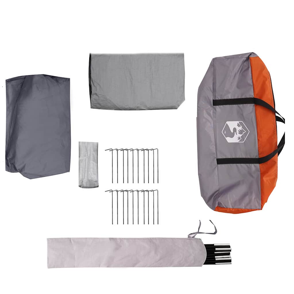Family Tent for 4 Persons Gray and Orange 324 x 255 x 230 cm