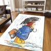 Paddington Bear Flannel Pattern Square Carpet,Area Rug,Carpet Rug for Living Room Bedroom Sofa Playroom Decor,Non-slip Floor Mat