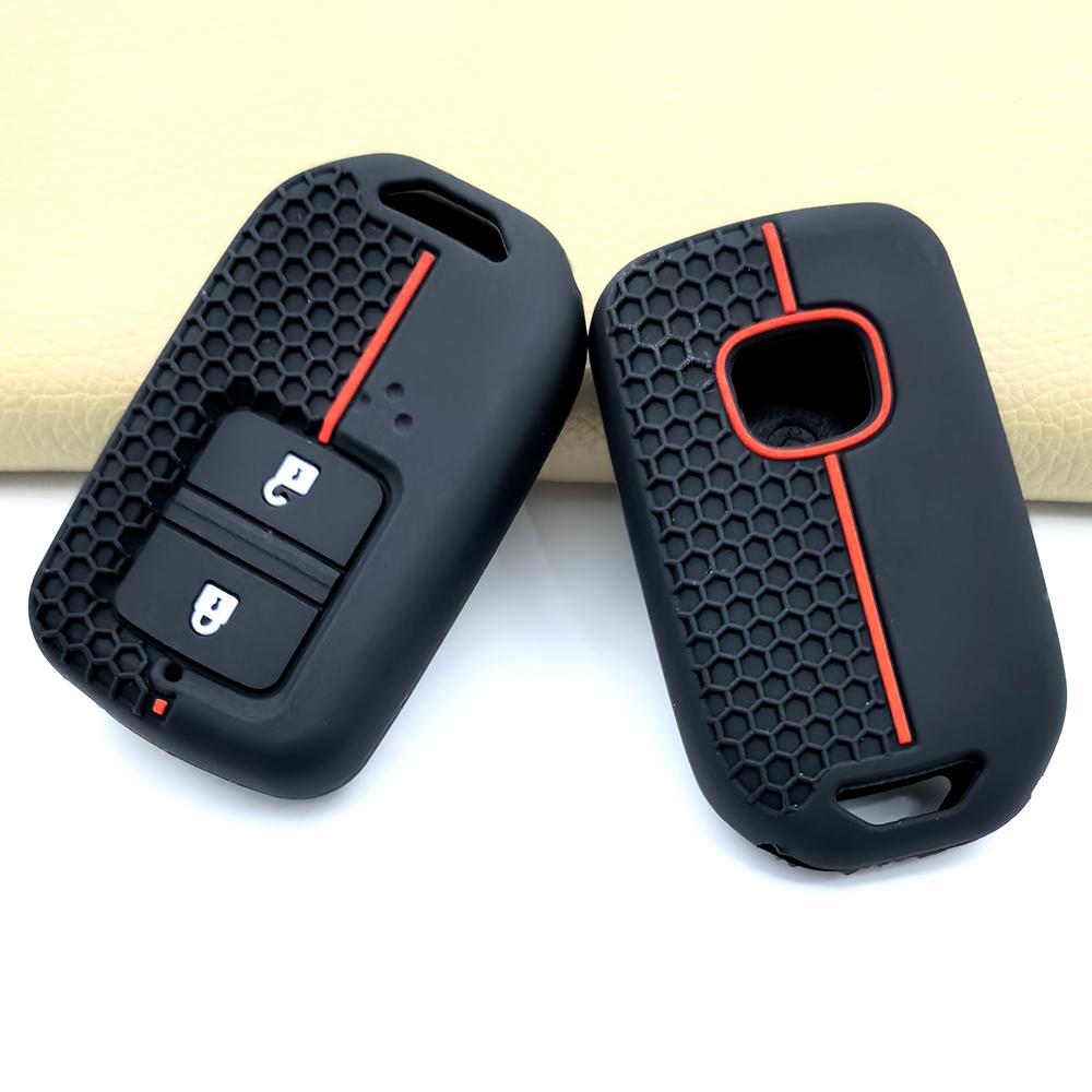 Силиконовый чехол для ключа автомобиля Honda Fit Gp5 Shuttle Gp8 Jade Vezel City Civic Jazz Brv, 2 кнопки, крышка для ключа, аксессуары для автомобиля