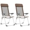 Day and Night - Day and Night Folding Camping Chairs 2 Units Brown Aluminum