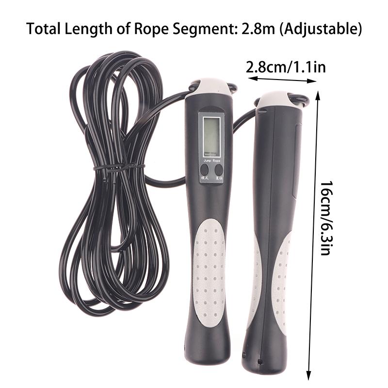 2.8M Digital Counting Jump Rope With Non-Slip Handle Adjustable Skipping Rope Jumping Rope With Counter For Kids Adults
