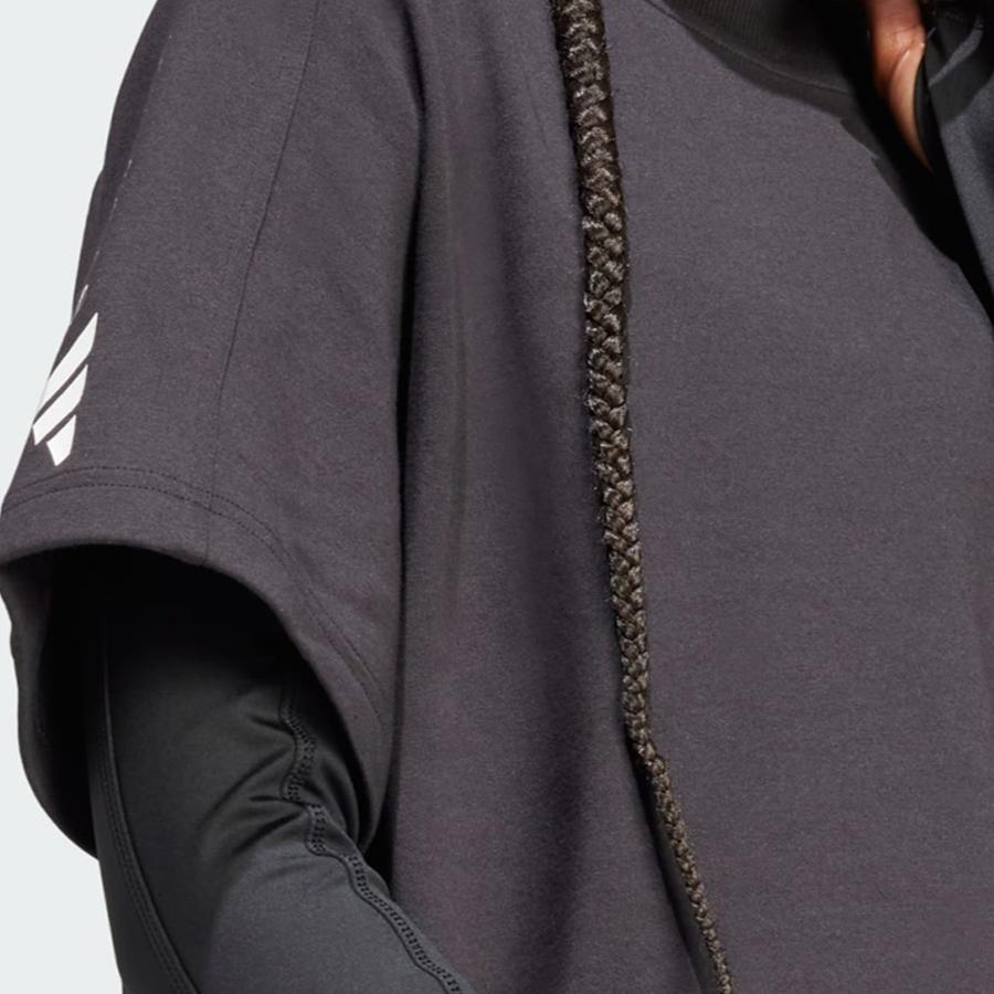 adidas Свободная свободная футболка с короткими рукавами и круглым вырезом X Stella Mccartney, женские топы, черный IB6854