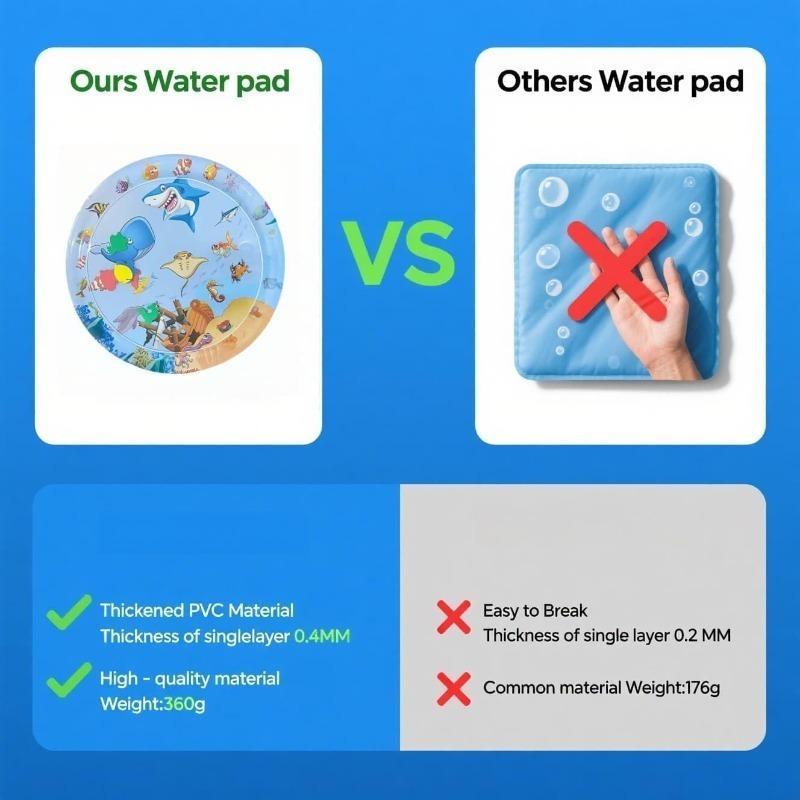 For Cat Pvc Ocean Fish Crawling Induction Cat Playing Water Mat Interactive Cat Toy Cat Playing Water Mat Sensory Water Play Mat