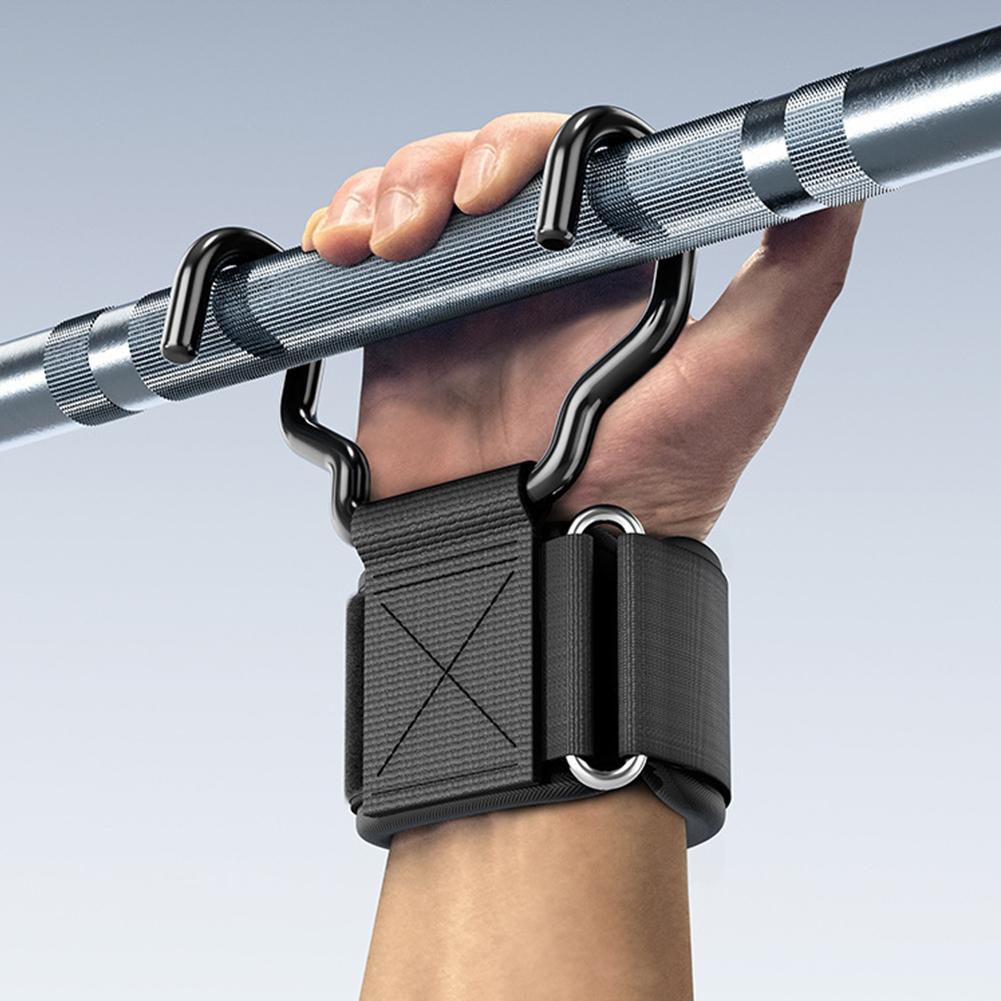 2PCS Upgraded Strength Training Assistance Hooks With Wrist Guards Wear-Resistant Anti-Slip Grip Strength Hooks Fitness Equipment