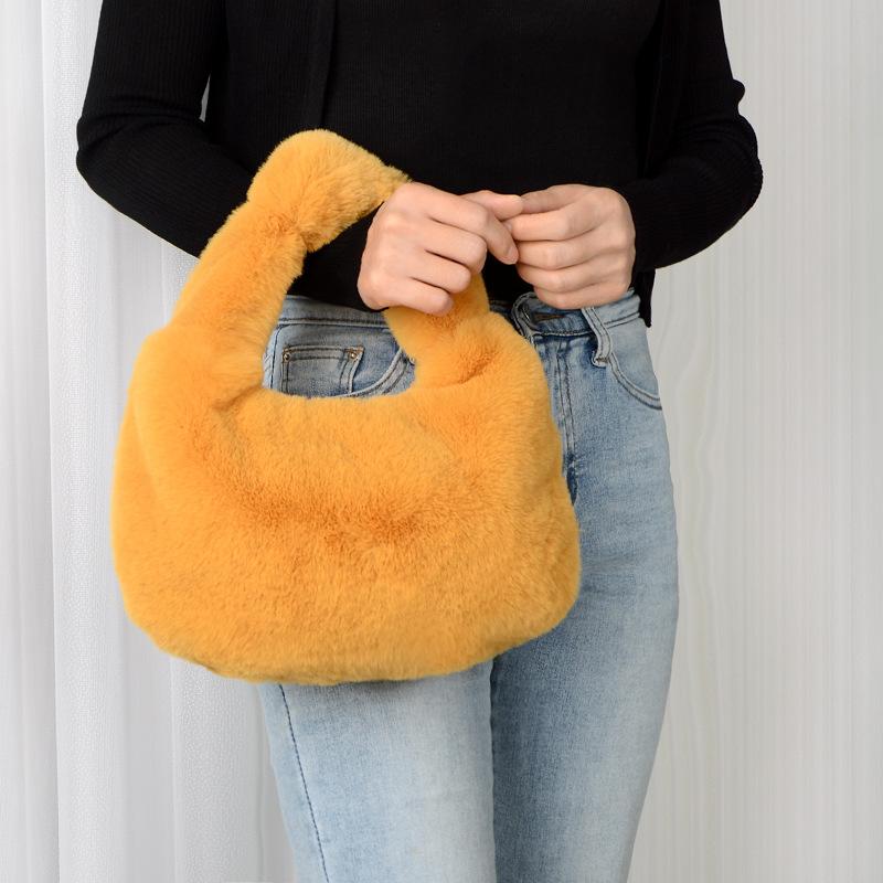 Simple Autumn and Winter Underarm Dumpling Bag Women's Bag Fashion Handbag Messenger Bag Plush Bag
