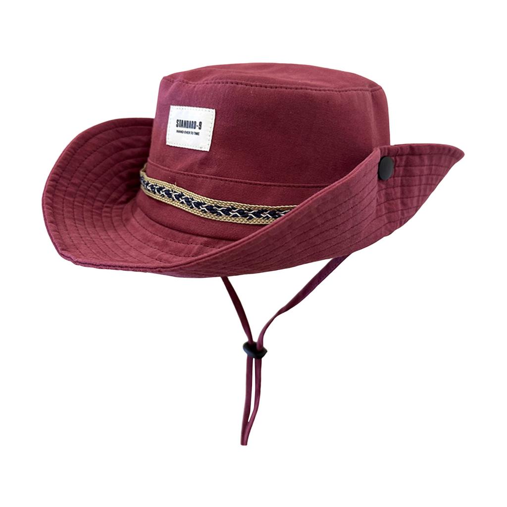 Cowboy Hat Fisherman Hat Summer Hiking Fisherman Hat Ethnic Style Breathable Summer Bucket Hats for Travel Riding