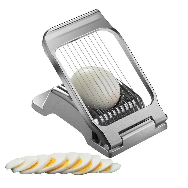 Egg Cutter Slicer Aluminum Alloy Multifunctional Egg Cutter Mini Portable Manual Egg Cutter Ham Banana Slicer Kitchen Tool