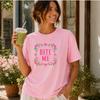 Bite Me Comfort Colors Shirt, Funny Shirt for Women, Sarcastic Floral Shirt Coquette Graphic Tee Pink Aesthetic Shirt Adult Humor Shirt