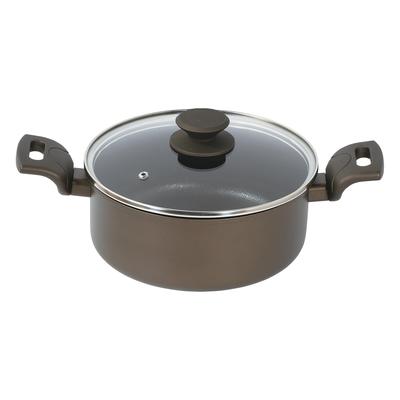 Металлическая кастрюля Pearl, стеклянная крышка 22 см, совместимая с ручкой IH Up, прошедшая 1 миллион испытаний на износостойкость, совместимая с металлической лопаткой, с увеличенным сроком службы