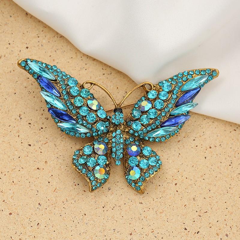 Women's Insect Brooch, Rhinestone Brooch, Metal Accessory, Butterfly Brooch