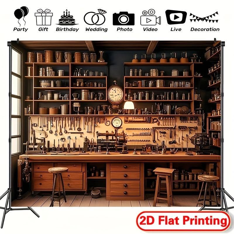 2D plane 1 piece with retro workshop theme suitable for home studio outdoor activities and room decoration