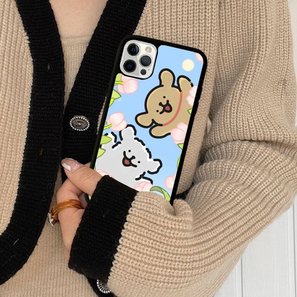 Мальтийская Болонка Милый Рисунок Собачка Чехол Для Телефона PC+TPU Для IPhone 17 16 15 14 13 12 11 Pro Max Plus Кавайная Мультяшная Обложка