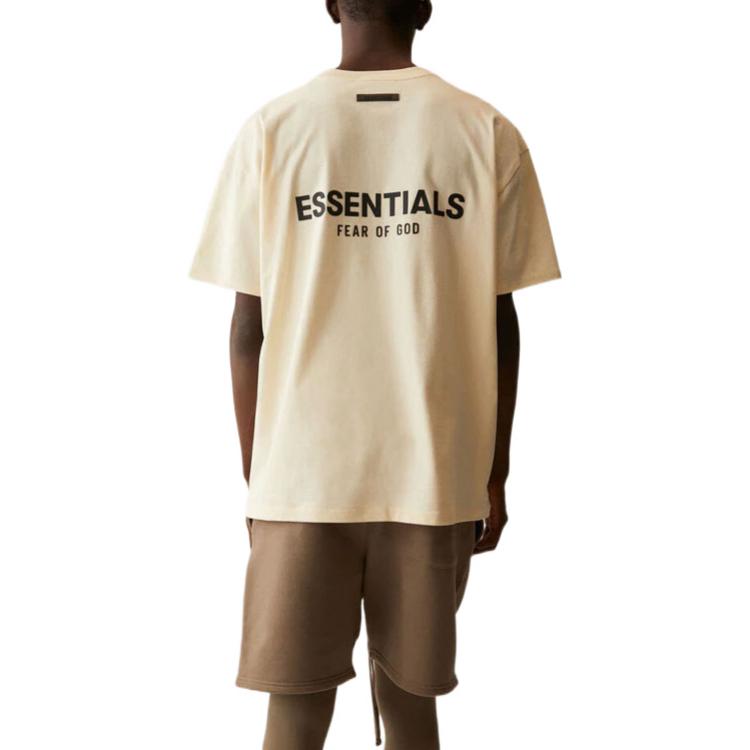 Fear of God Essentials Футболка с коротким рукавом SS21 Унисекс Топы Светло-серый овес FOG-SS21-597