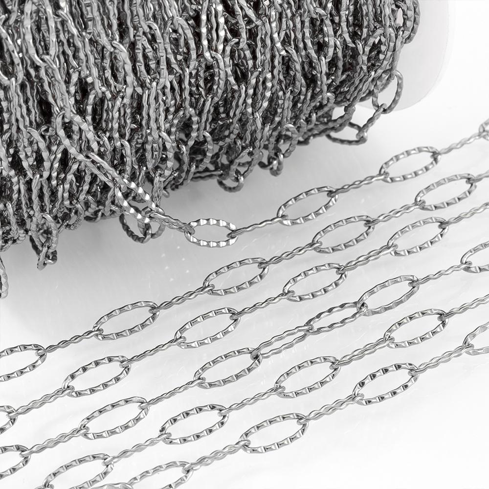 No Fade 1M Stainless Steel Cuban Keel Figaro Chain for Needlework DIY Chunky Necklace Bracelet Jewelry Making Materials Supplies