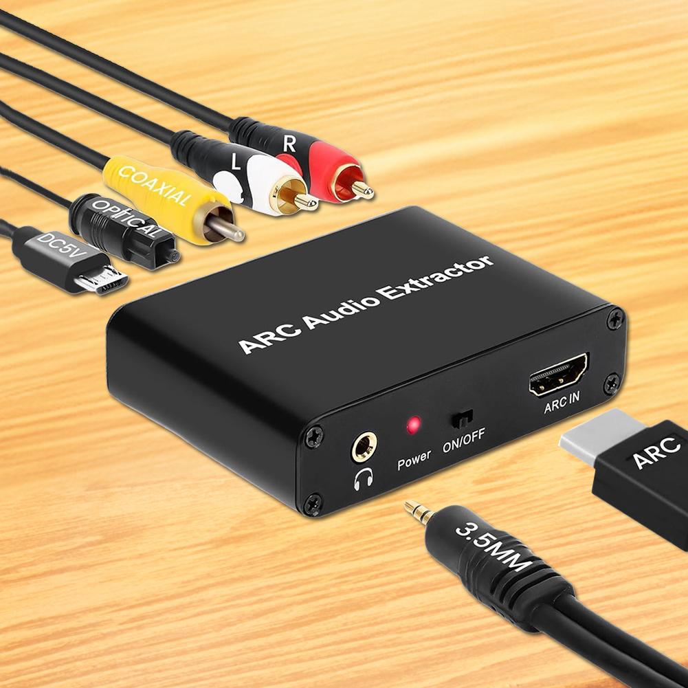 HDMI-совместимый аудиоэкстрактор ARC ARC в SPDIF коаксиальный L/R стерео 3,5 мм разъем аудиоадаптер для HDTV динамика усилителя