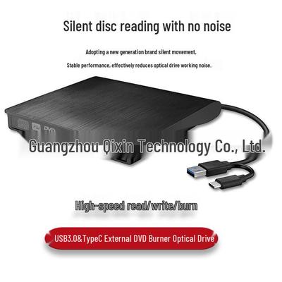 Внешний DVD/CD-привод с двумя головками USB-C и USB3.0 для ноутбуков