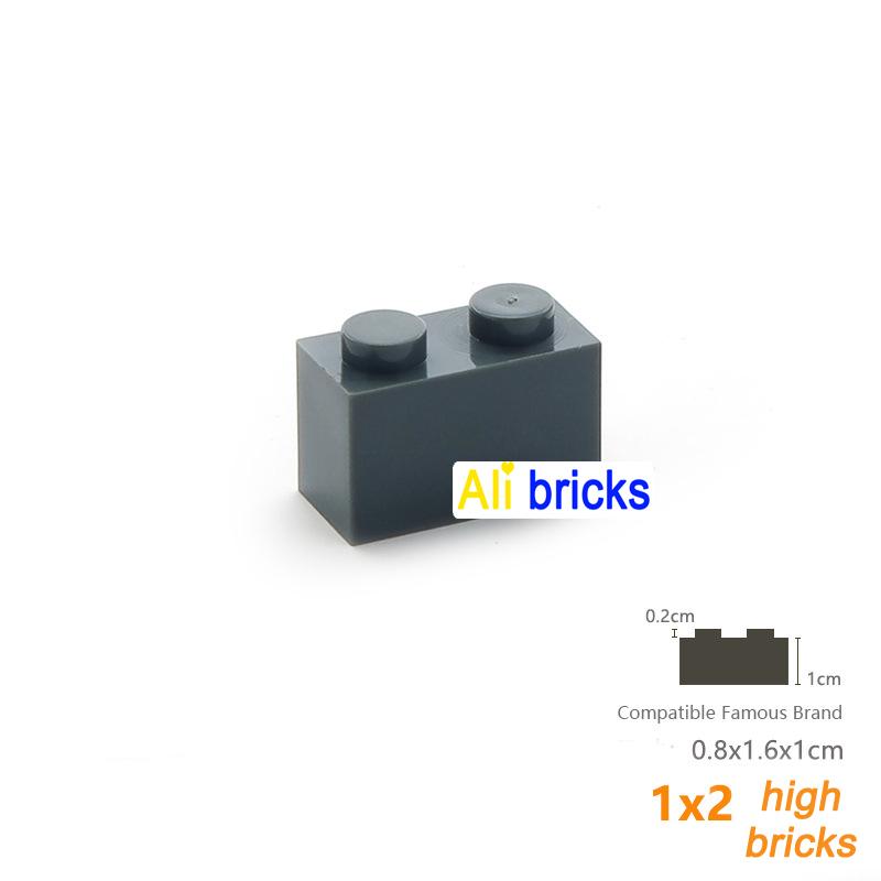 60pcs/lot Bulk Blocks Building Bricks Thick 1X2 Educational Assemblage Construction Toys for Children Size Compatible With Brand