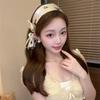 Chinese Style Satin Wide Edge Hair Band Bow Wrap Sweet Elegant Ribbon Headband Hair Accessories