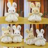 Pearl Rabbit Gauze Skirt Plush Doll With Butterfly Bow Animal Toy Birthday Gift