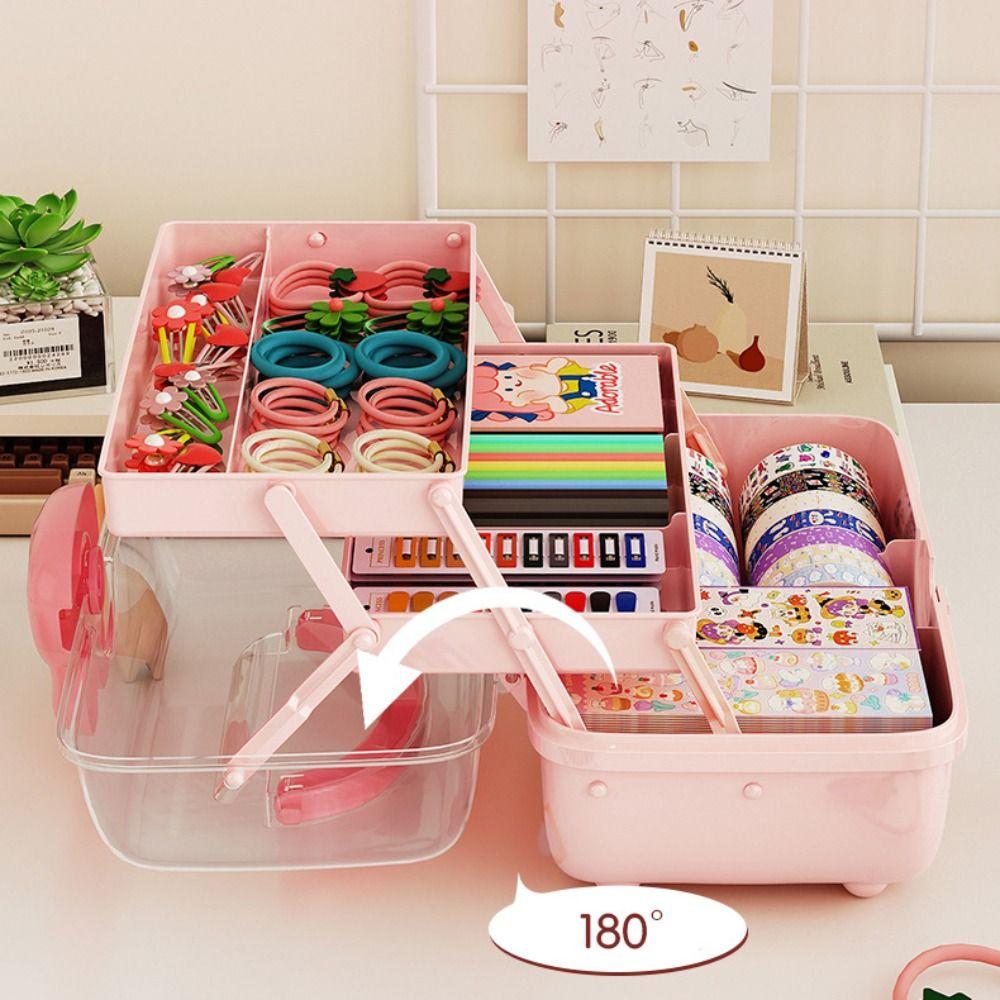 3-Layers Jewellery Box Waterproof Hair Accessories Organizer Portable Hairpin Storage Box
