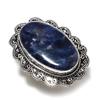 Кольцо из серебра 925 пробы с натуральным содалитом, размер 8, r6u81