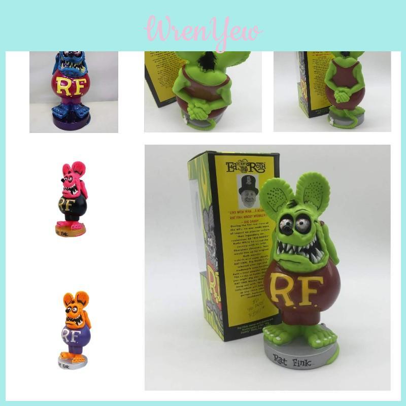 Милая ПВХ коллекционная фигурка Rat Fink с привлекательными цветами и в упаковке