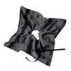 Gray Bow Square Scarf Large Hair Tie for Women