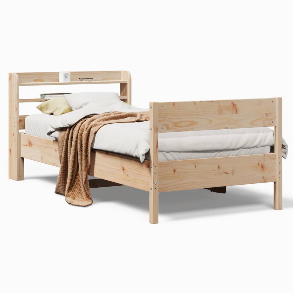 Solid Wood Bed without Mattress 75 x 190 cm Pine Wood