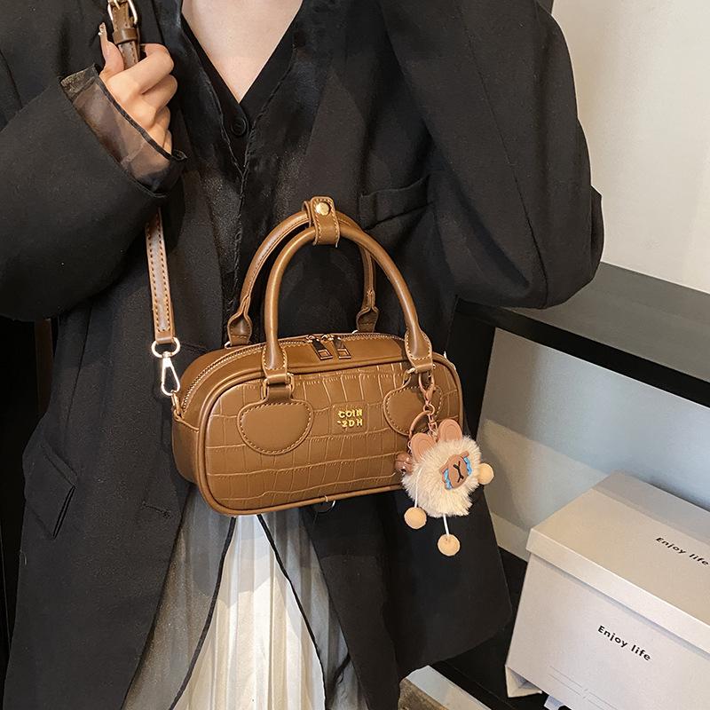 Premium Bowling Bag Hand Pillow Bag Women'S Work Small Bag One Shoulder Crossbody Boston Bag