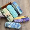 SHANGSHU Women Iboode Oil Painting Glasses Case Box Hard Leather Reading Floral Print Eyewear Protector