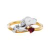 Snoopy PEANUTS Size Silver Cubic [White Clover] Women's Ring, 7-13, 925, Zirconia, PNT-R003