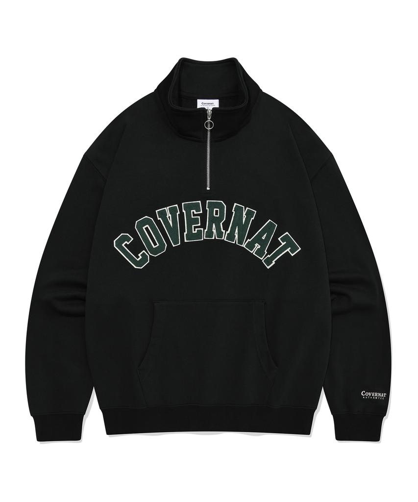 COVERNAT Arch Logo Half Zip Sweatshirt Black