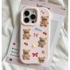 Милый 3D Медведь Бантик Силиконовый Чехол для Телефона для IPhone 13 14 15 16 Pro Max Kawaii 15Plus 14plus 14pro 15pro Мультяшная Задняя Крышка