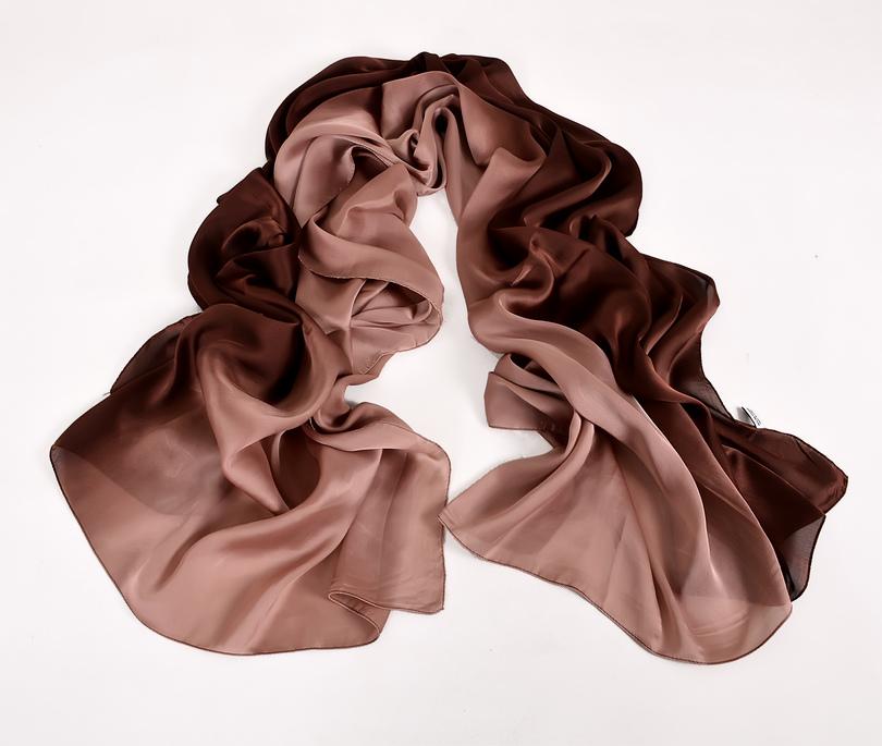 [BYSIFA] Женский шелковый шарф-накидка с синим градиентом, модные аксессуары, атласные длинные шарфы, палантины, весенне-осенне-зимний мусульманский головной платок